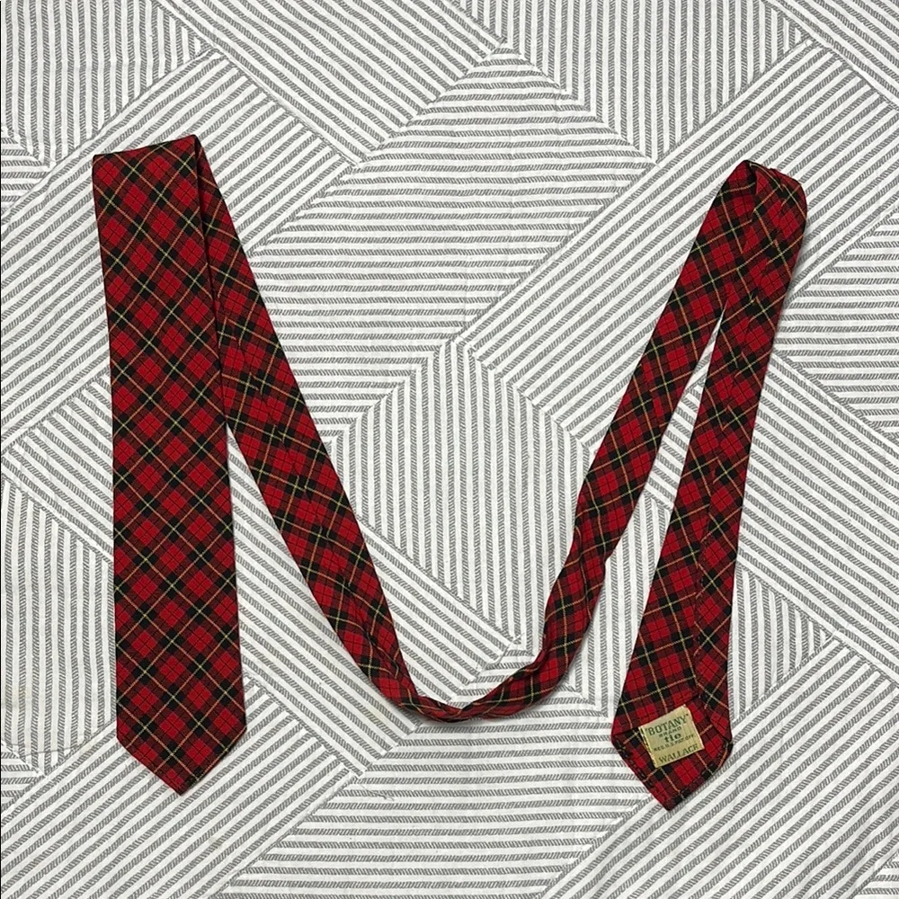 Boys Classic Red Tartan Plaid Tie